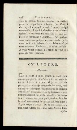 CXe Lettre. Dimanche.