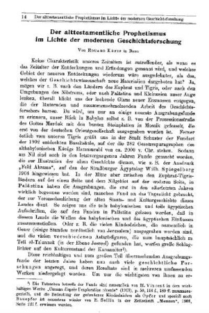Der alttestamentliche Prophetismus im Lichte der modernen Geschichtsforschung