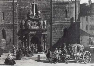 Die ehemalige Kreuzkirche zu Dresden : Dresden, zweispännige Kutsche, Bellotto-Gemälde