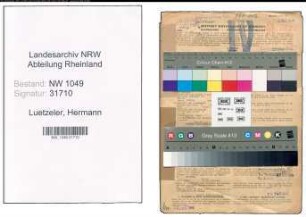Entnazifizierung Hermann Luetzeler , geb. 25.06.1904 (Autoschlosser)