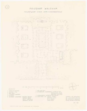 Friedhof, Walchum: Teilentwurf Grundriss Familiengrabstätte 1:20