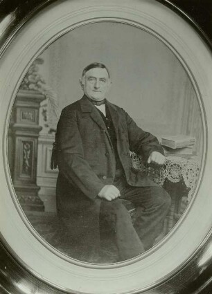 Portrait des Ernst Gotthelf Kunack, Photographie, vor 1896. Vorfahr des Bauern Richard Kunack aus Schlegel.