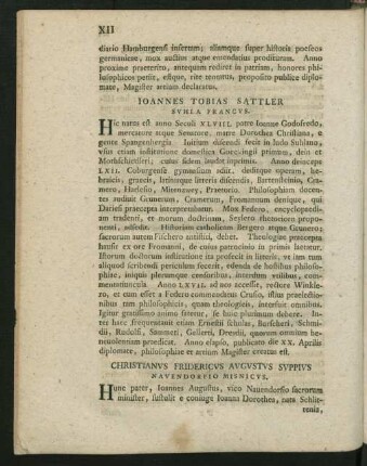 Christianus Fridericus Augustus Suppius Navendorfio Misnicus.