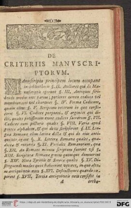 De criteriis manvscriptorvm