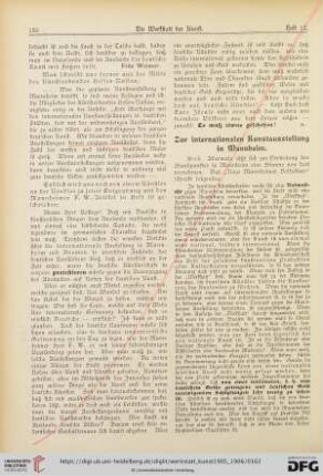 Zur internationalen Kunstausstellung in Mannheim