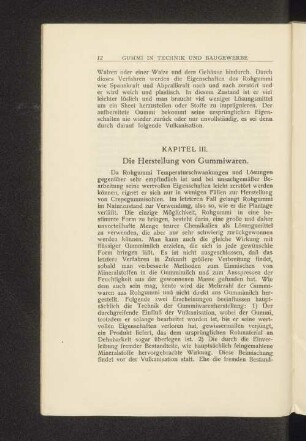 Kapitel III. Die Herstellung von Gummiwaren.