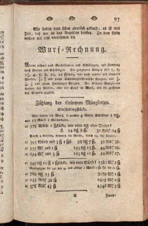 Wurf-Rechnung.
