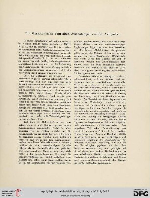 19/20.1919: Zur Gigantomachie vom alten Athenatempel auf der Akropolis
