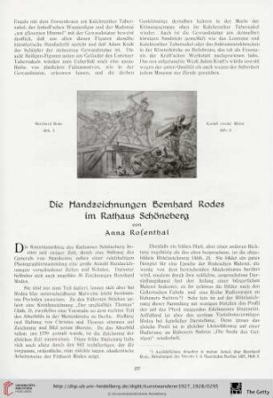 9/10: Die Handzeichnungen Bernhard Rodes im Rathaus Schöneberg