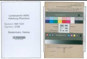 Entnazifizierung Helene Biedermann , geb. 13.02.1891 ()