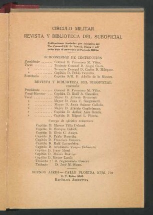 Circulo militar: Revista y Biblioteca del Suboficial