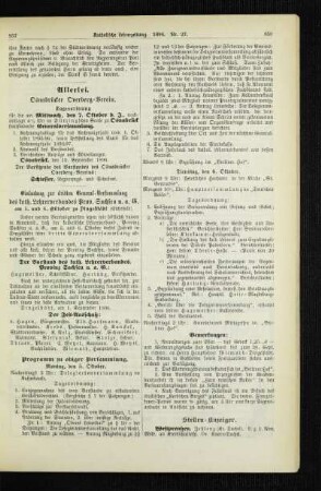 Osnabrücker Overberg-Verein : Tagesordnung [für die Generalversammlung am 7. Oktober 1896 in Osnabrück]