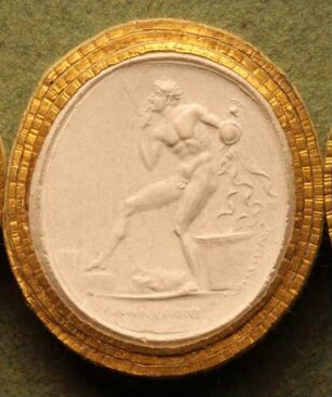 Stehender Diomedes mit erhobenem Schwert (Daktyliothek, Zweites Historisches Tausend)
