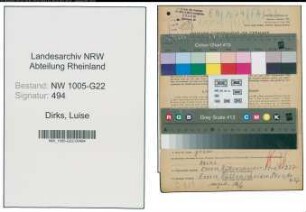 Entnazifizierung Luise Dirks , geb. 22.04.1902 (Milchhaendlerin)