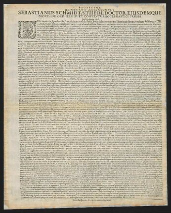 Prorector Universitatis Argentoratensis, Sebastianus Schmidt, S. Theol. Doctor, Eiusdemque Professor Ordinarius Et Conventus Ecclesiastici Praeses Civibus Academicis S. P. P.