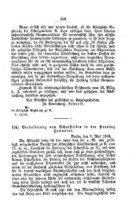 Verbesserung von Schulstellen in der Provinz Hannover : [IV. Seminarien, Bildung der Lehrer und deren persönliche Verhältnisse]