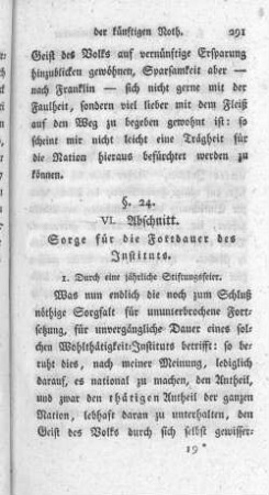 § 24. Sorge für die Fortdauer des Instituts.