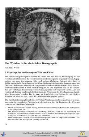 Der Weinbau in der christlichen Ikonographie