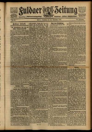 Erste Ausgabe vom Samstag, den 24. November 1906.