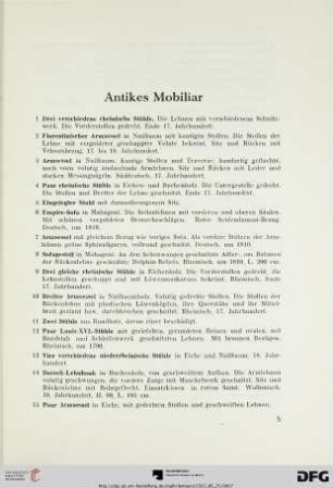 Antikes Mobiliar (Nr. 1-90)