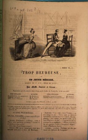 Trop heureuse, ou un jeune ménage : comédie en un acte, mêlée de chants