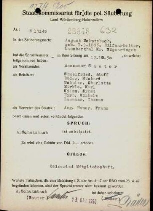 Schutzbach, August