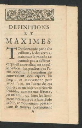 Definitions Et Maximes.
