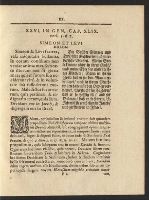 XXVI. In Gen. Cap. XLIX. vers. 5. 6. 7. Simeon Et Levi Dolosi.