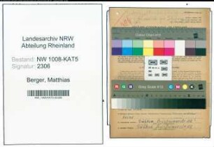 Entnazifizierung Matthias Berger , geb. 25.06.1905 (Vertreter)