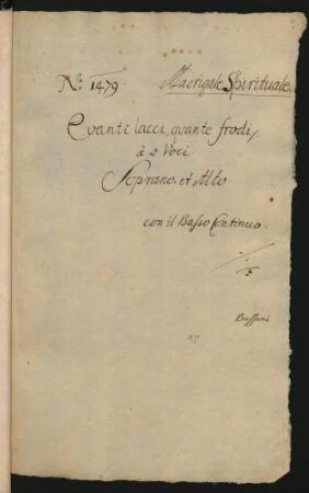 Quanti lacci quante frodi; V (2), bc; HasB 4/7