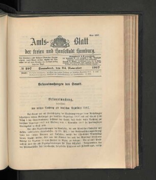 No. 297, 24. November 1917