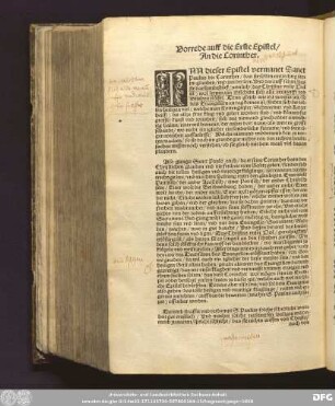 Vorrede auff die Erste Epistel/ An die Corinther.