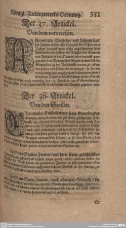 Der 38. Artickel. von den Stollen.