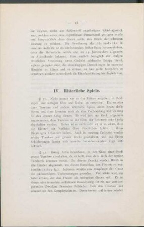 IV. Ritterliche Spiele.