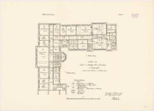 Land- und Amtsgericht, Duisburg Altbau: Grundriss 1. OG 1:100