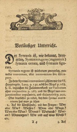 Vorläufiger Unterricht