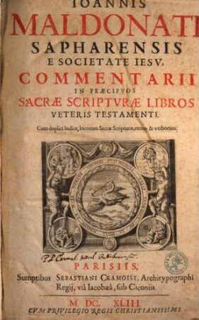 Commentarii in praecipuos sacrae scripturae libros veteris testamenti