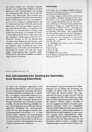 Eine frühmittelalterliche Siedlung bei Gammelby, Kreis Rendsburg-Eckernförde
