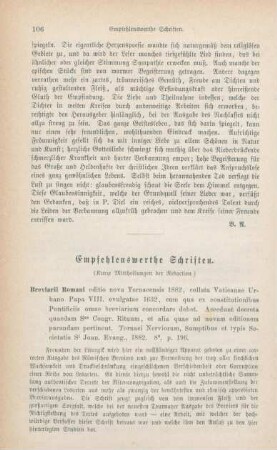 106-110 Empfehlenswerthe Schriften