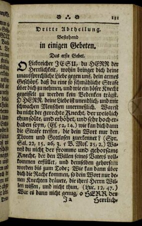 Dritte Abtheilung. Bestehend in einigen Gebeten.