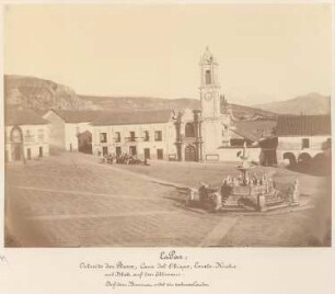 Ostseite der Plaza von La Paz mit Blick auf den Illimani