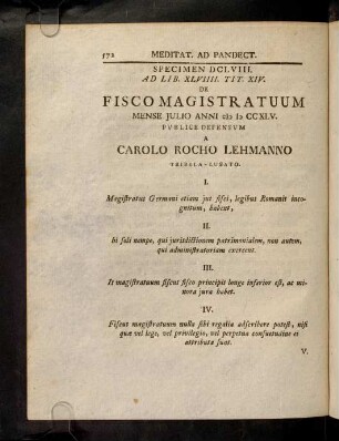 572-590, Spec. 658. De Fisco magistratuum