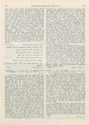 246 [Rezension] Smith, John Merlin Powis, The Psalms. Translated