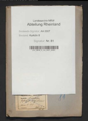 Forderungen des Kriegsauditeurs Dahmen gegen den erzbischöflichen Nachlass