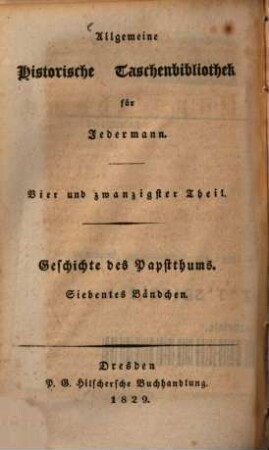 Geschichte des Papstthums, 7