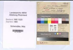 Entnazifizierung Max Schwindtke , geb. 17.02.1899 (Kaufmaennischer Angestellter)