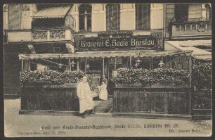 Ansichtskarte "Gruß vom Haase-Brauerei-Ausschank", Schlesische Straße 28