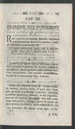 Cap. XII. De Examine Rei Summario
