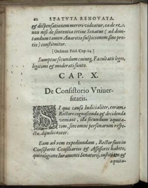 Cap. X. De Consistorio Universitatis