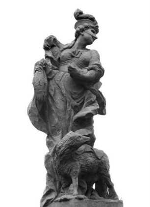 Skulptur, allegorische Darstellung: "Die List" (Kopie). Skulptur aus der Reihe "Die zwölf Laster"